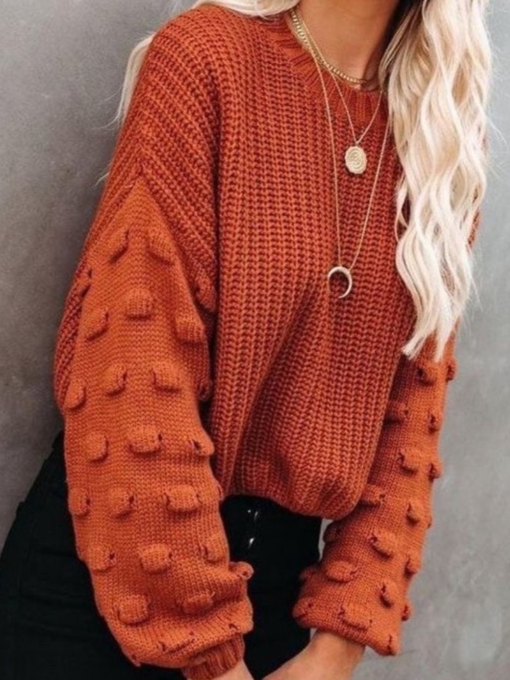 Vici BLACK Chunky Cropped Knit Sweater (different color shown on model)
